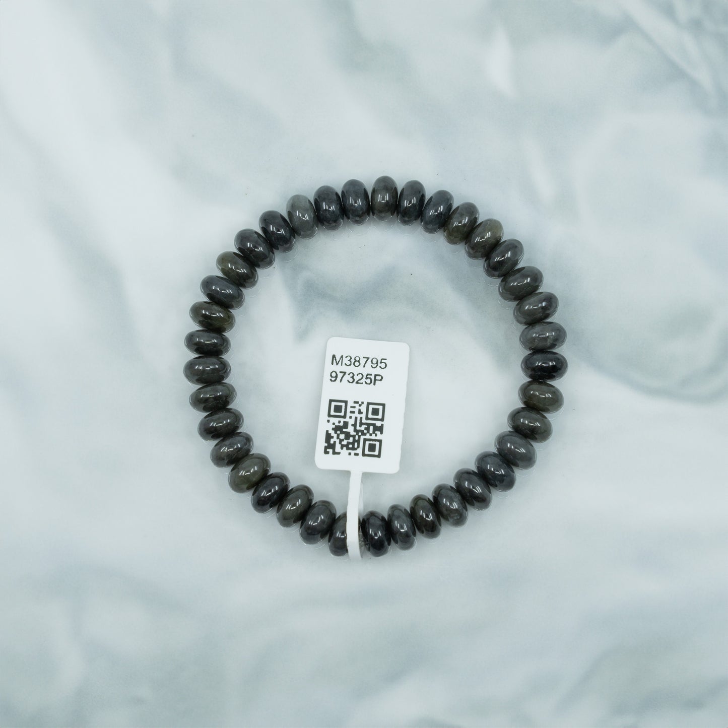 烏雞帶綠算盤珠 8mm
