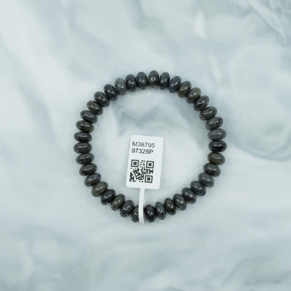 烏雞帶綠算盤珠 8mm