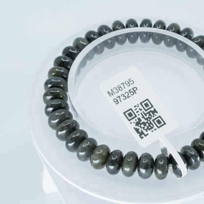 烏雞帶綠算盤珠 8mm