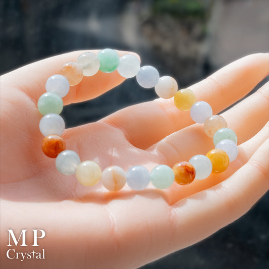冰多彩翡翠圓珠 8mm